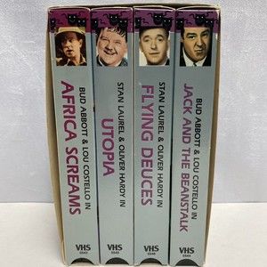 Comedy Abbott & Costello/Laurel &‎ Hardy Set 4 VHS Tapes Comedy Teams Classics